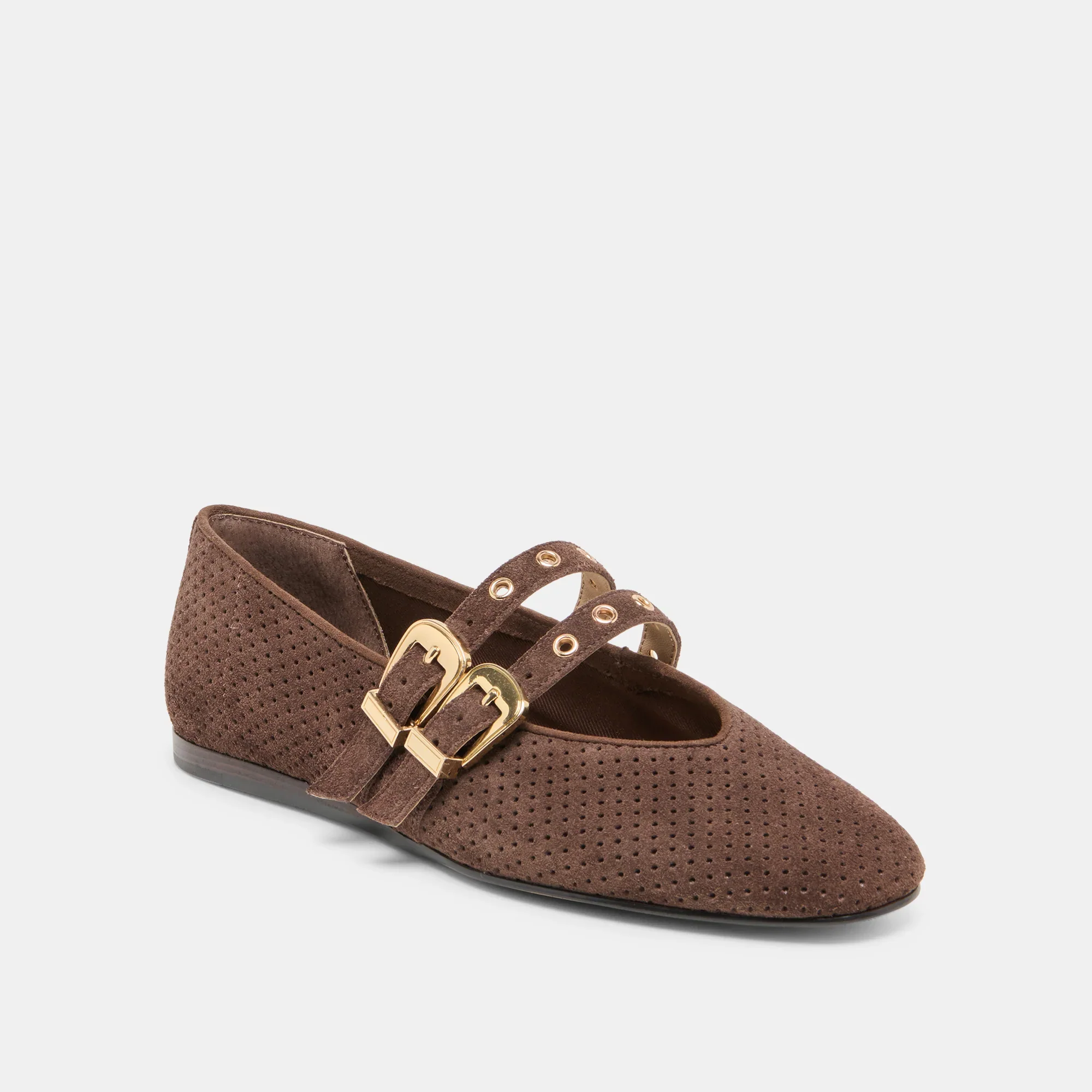 BAYLEE GROMMET DARK BROWN SUEDE - Image 3