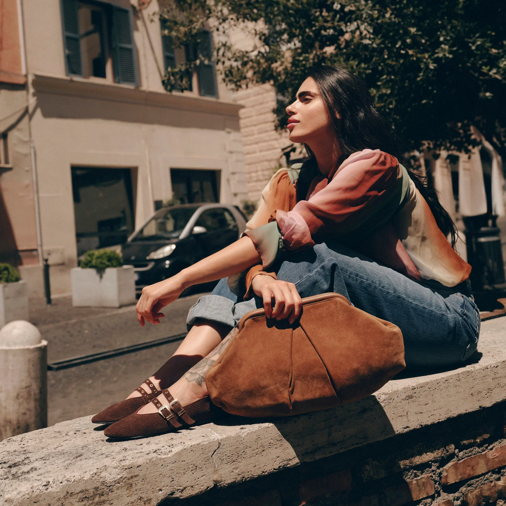 BAYLEE GROMMET DARK BROWN SUEDE - Image 6