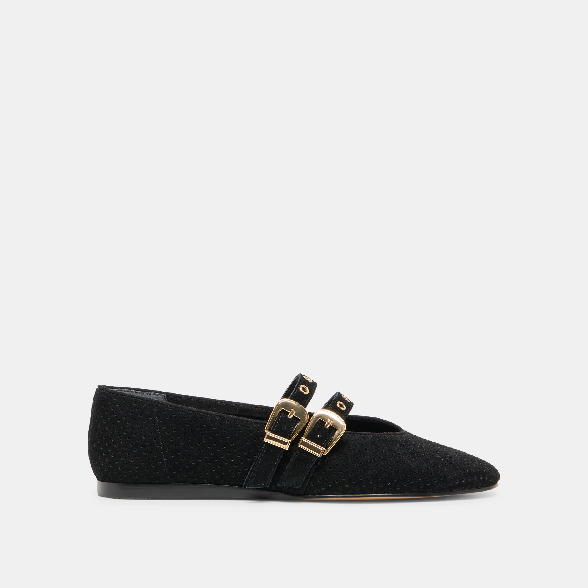 BAYLEE GROMMET ONYX PERF SUEDE