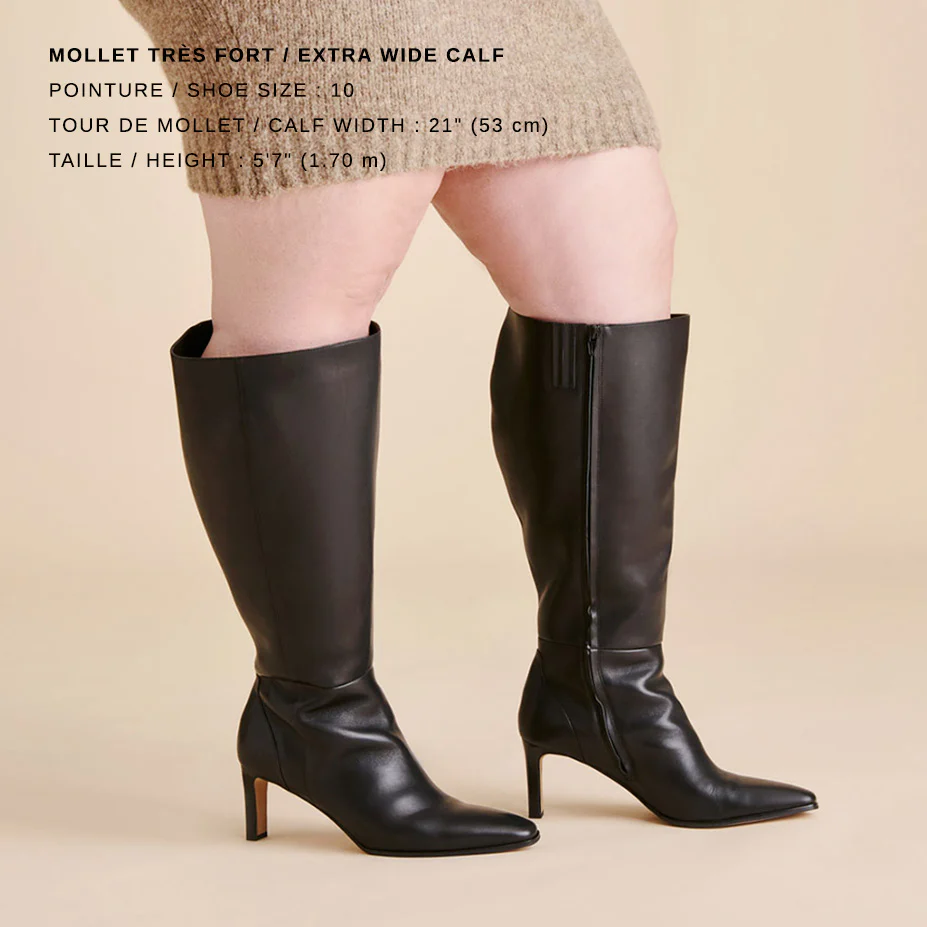 EMMI EXTRA WIDE CALF BLACK LEATHER - Image 2