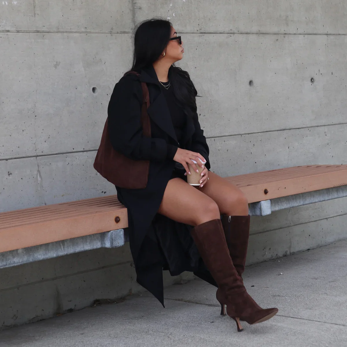 GYRA WIDE CALF DARK BROWN SUEDE - Image 4
