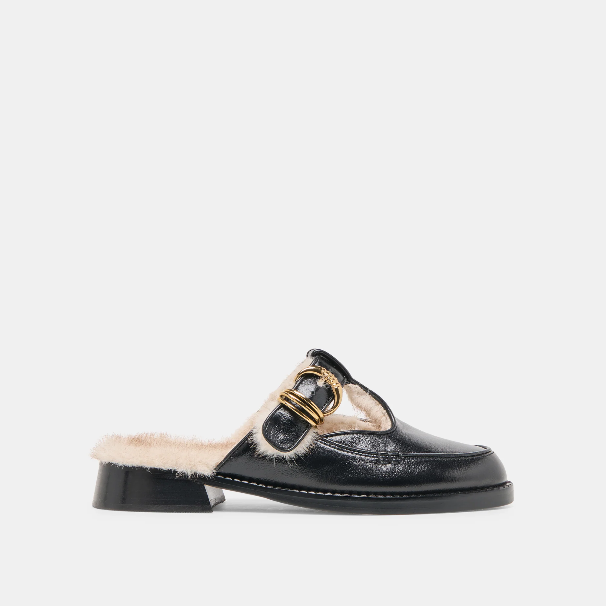 HARLAH PLUSH BLACK LEATHER