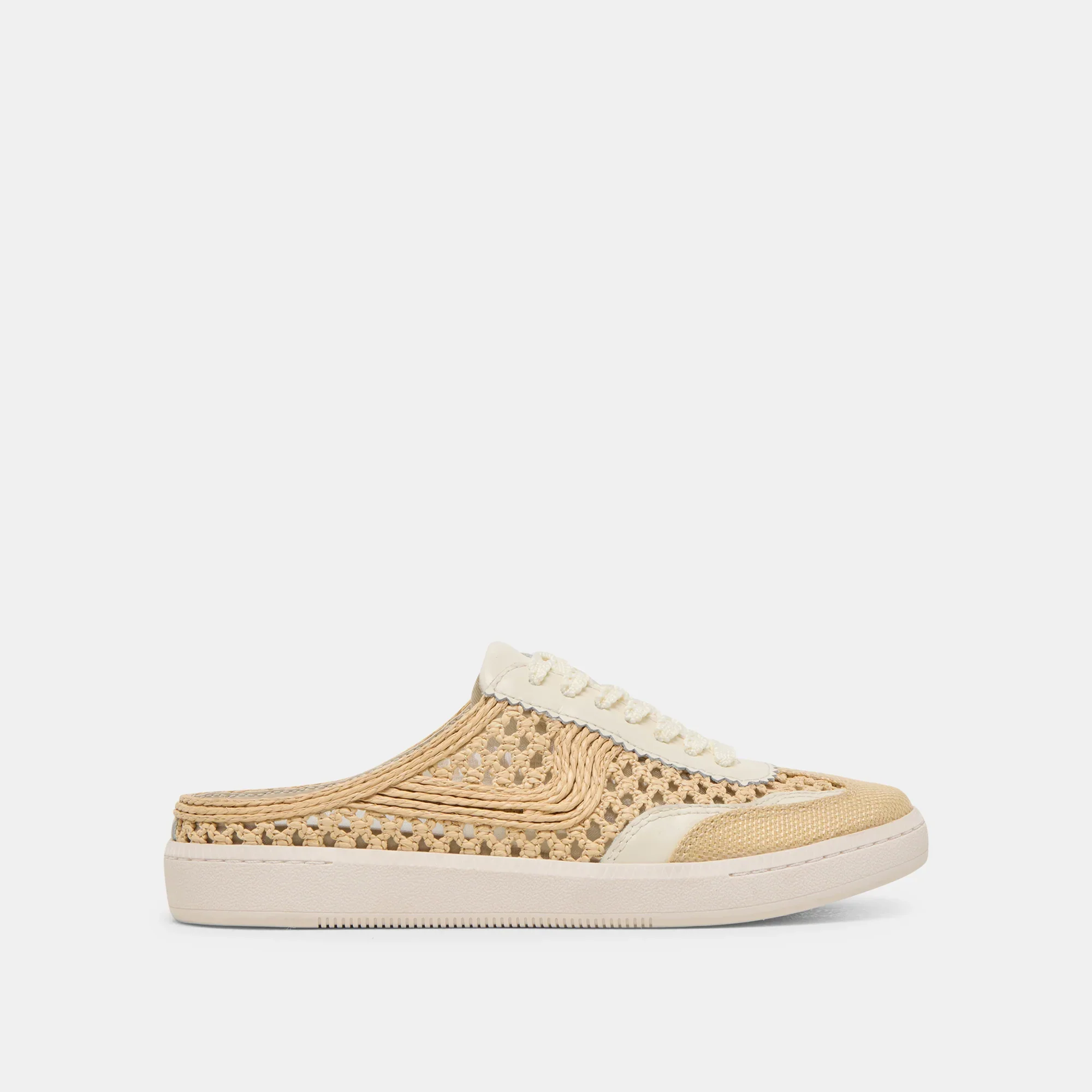 NOTICE SLIDE WOVEN LT NATURAL RAFFIA