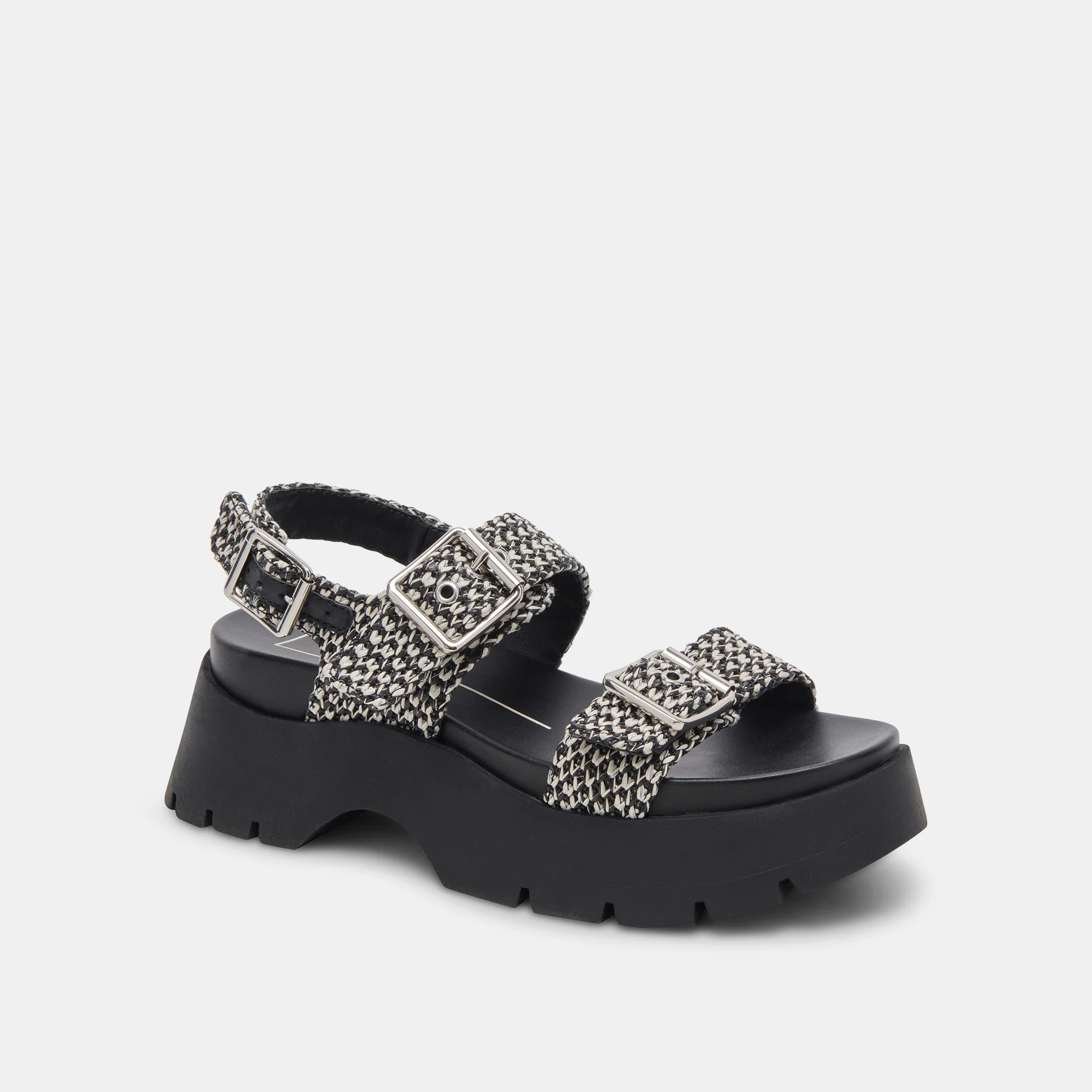 PALDA BLACK/WHITE RAFFIA - Image 3