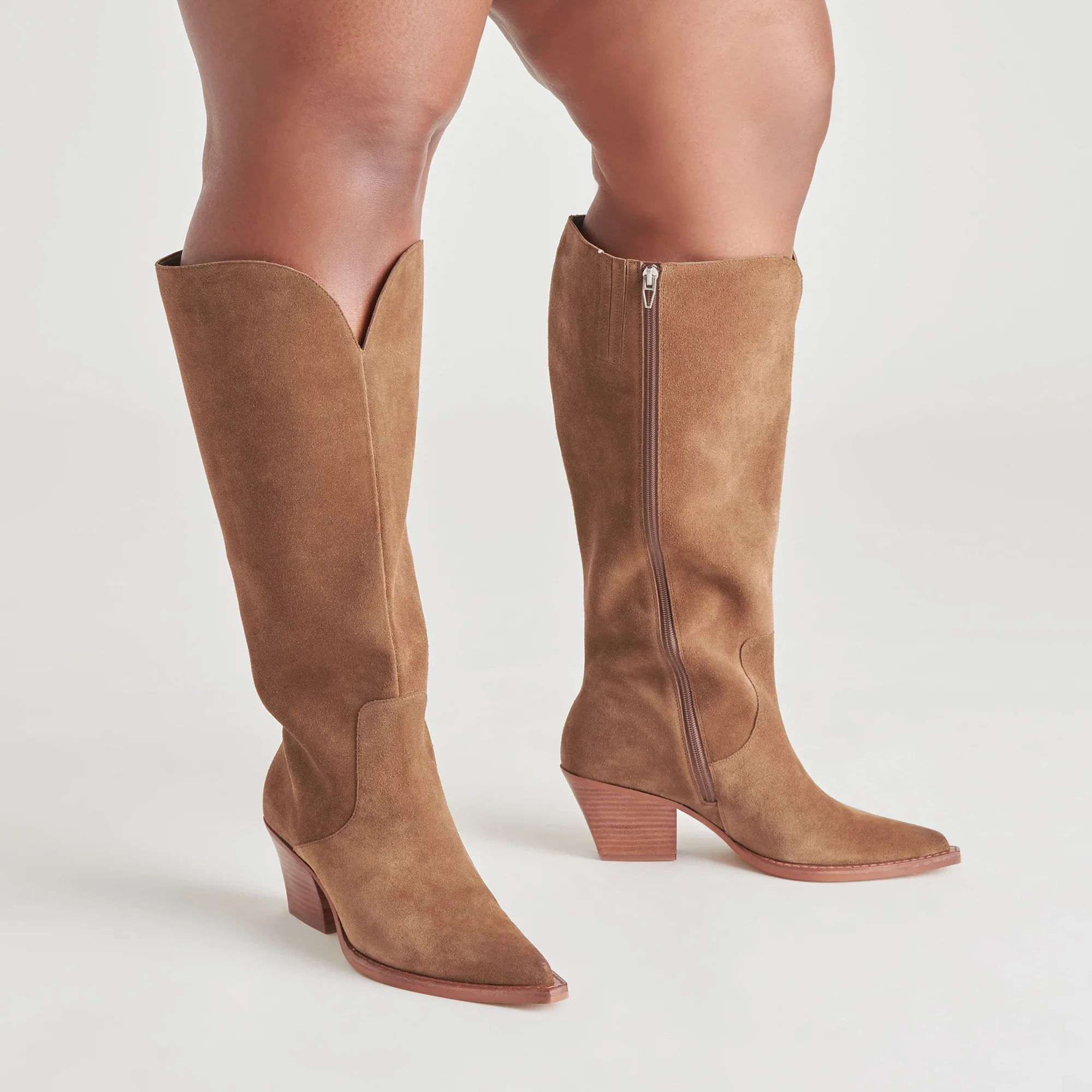RAJ EXTRA WIDE CALF BROWN SUEDE - Image 2