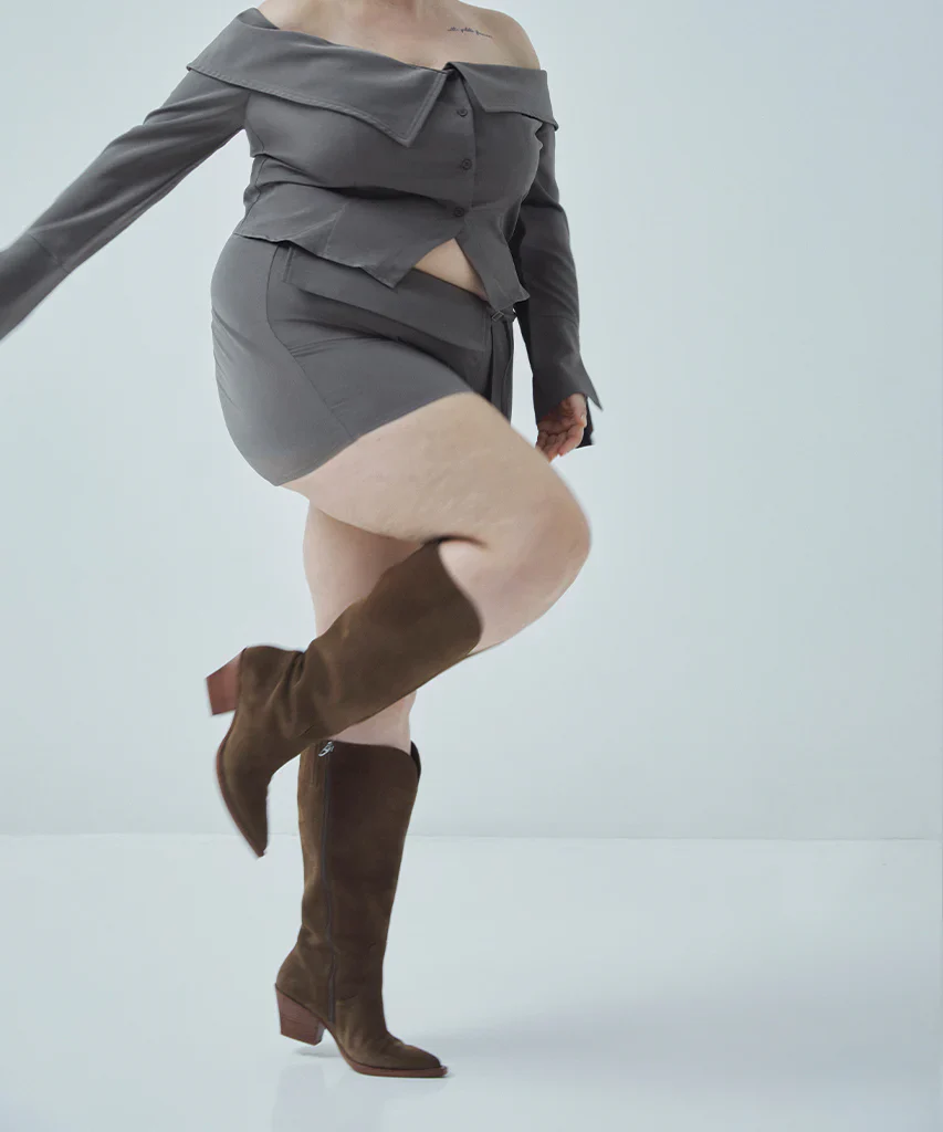RAJ EXTRA WIDE CALF BROWN SUEDE - Image 3